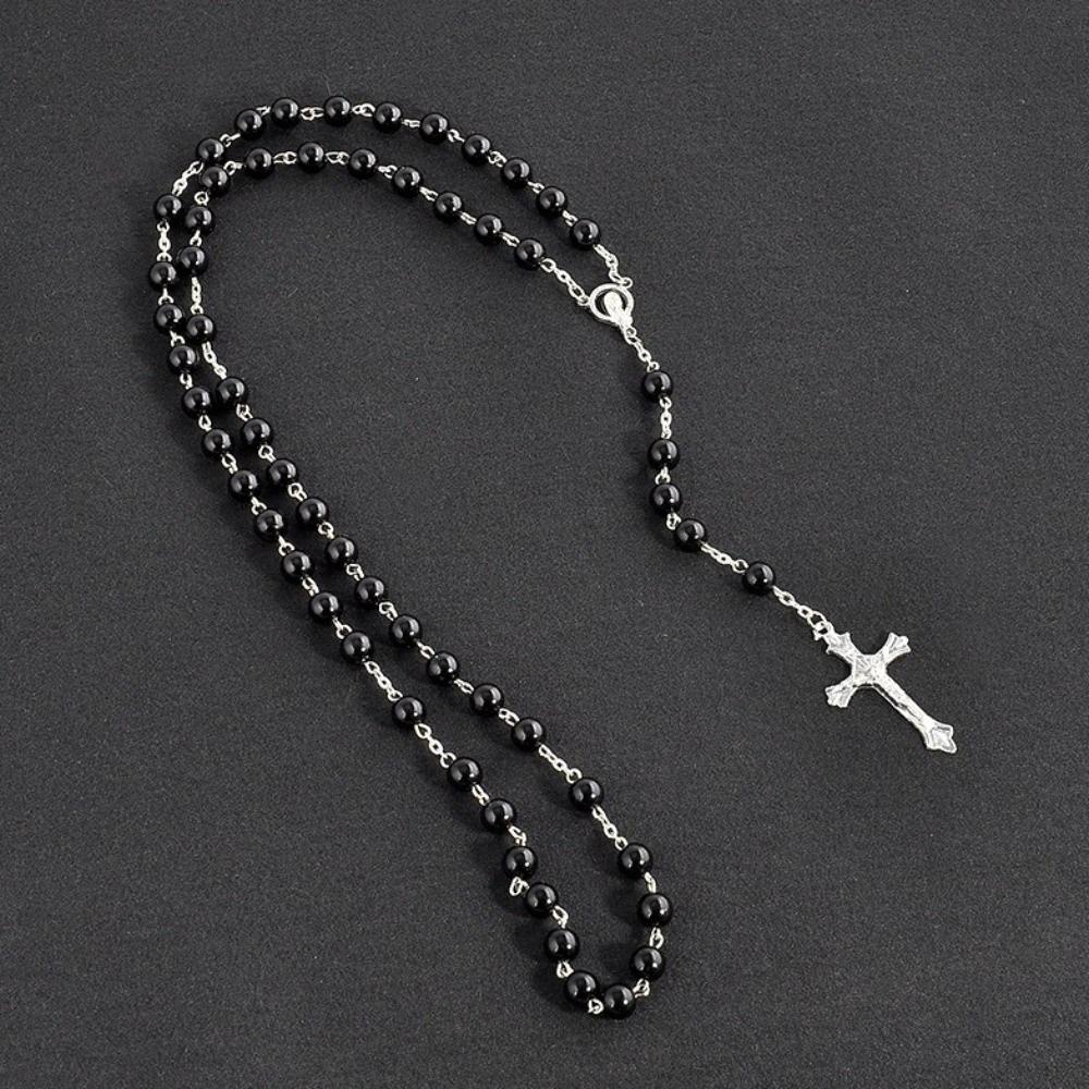 Handmade Beads Rosary Beads Pendant Chain Vintage Style Religious Pendants Christian Jewelry