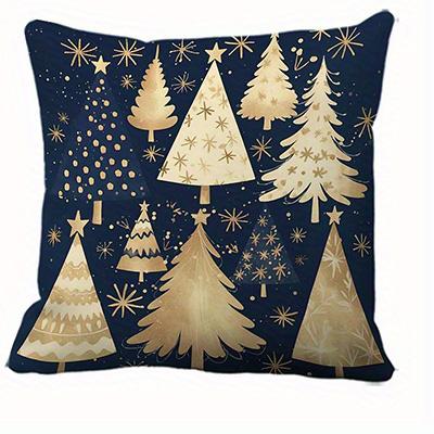 Short Plush Material Pillowcasehome Decor Merry Christmas & Holiday Tree-Patterned Pillows Pattern Cushion Cover Suitable For So