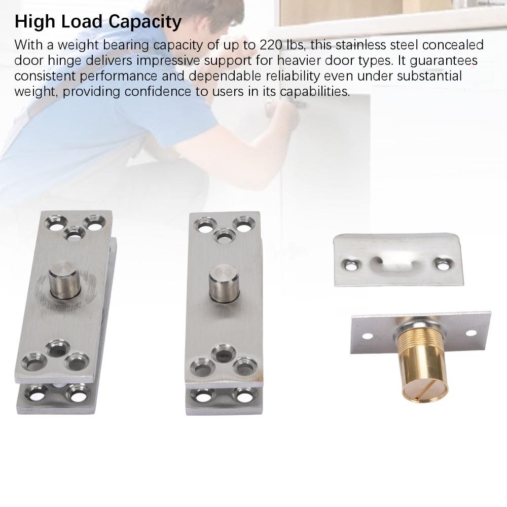 2pcs 360 Degree Rotation Concealed Door Hinge Hidden Door Hinge Invisible Door Installation