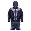 Mens Waterproof Sportswear Long Sleeve Zip Up Hooded Jacket Windbreaker Built-in Briefs Boxer Shorts Sweat Outfit