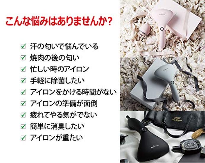 iSTEAMER Clothes Steamer Hanger Steam Iron Hay Fever Prevention 25 Second Time Saving Steam 580g Ultra Light Disinfecting, Deodorizing, IST-GL (Gray)