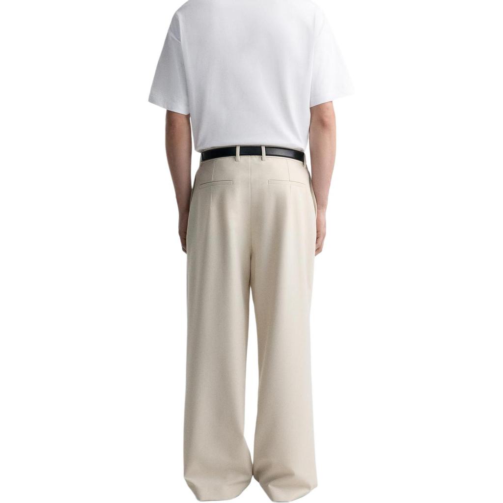 ZARA Casual Pants Men's Beige Moderate Wide Leg Pants 0706260-710