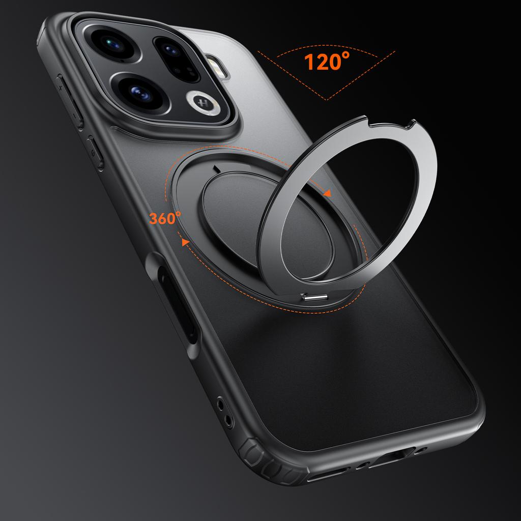 360° Вращающийся Магнитный Металлический Стенд Чехол для Телефона Для OPPO Find X9 Pro X9s X9Ultra Полупрозрачный Матовый Ударопрочный Чехол Coque Fundas