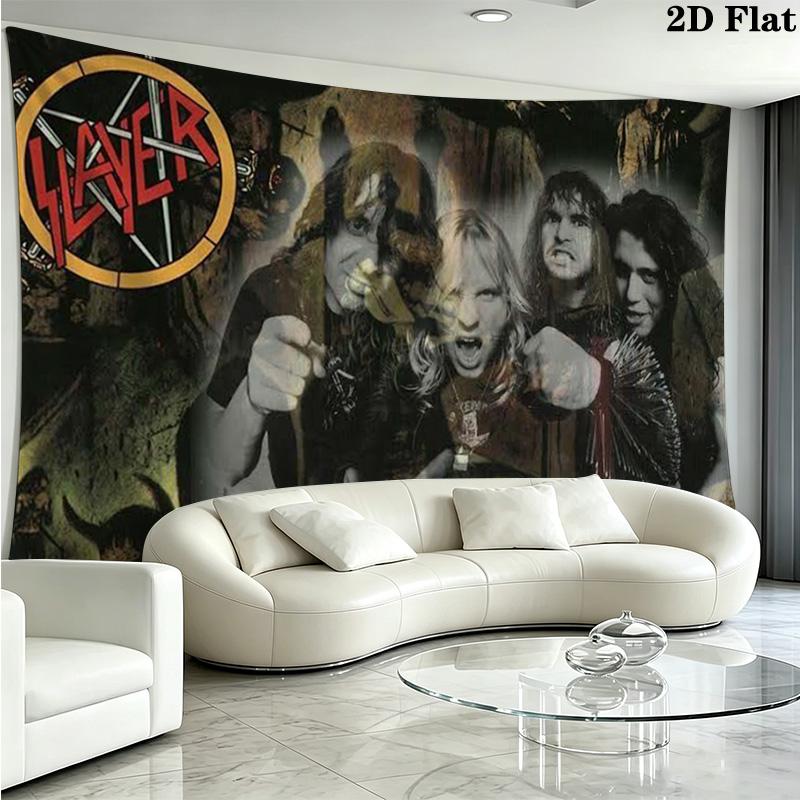 Настенный гобелен группы Slayer Эстетичный настенный подвес Печатная тканевая одеяло Декоративные гобелены для спальни гостиной Домашний декор
