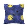 Black Spider Bat Web Halloween Pillowcase Printed Polyester Cushion Cover Gift Pillow Case Cover Home Square X