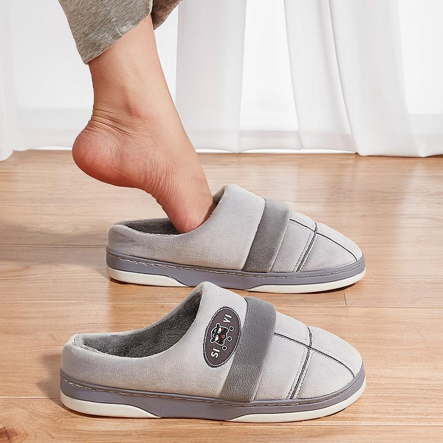 Фланелевые тапочки мужские Клетчатая подошва ТПР теплые пена с памятью мягкие домашние тапочки зимние удобные нескользящие высокого качества для дома с поддержкой свода стопы