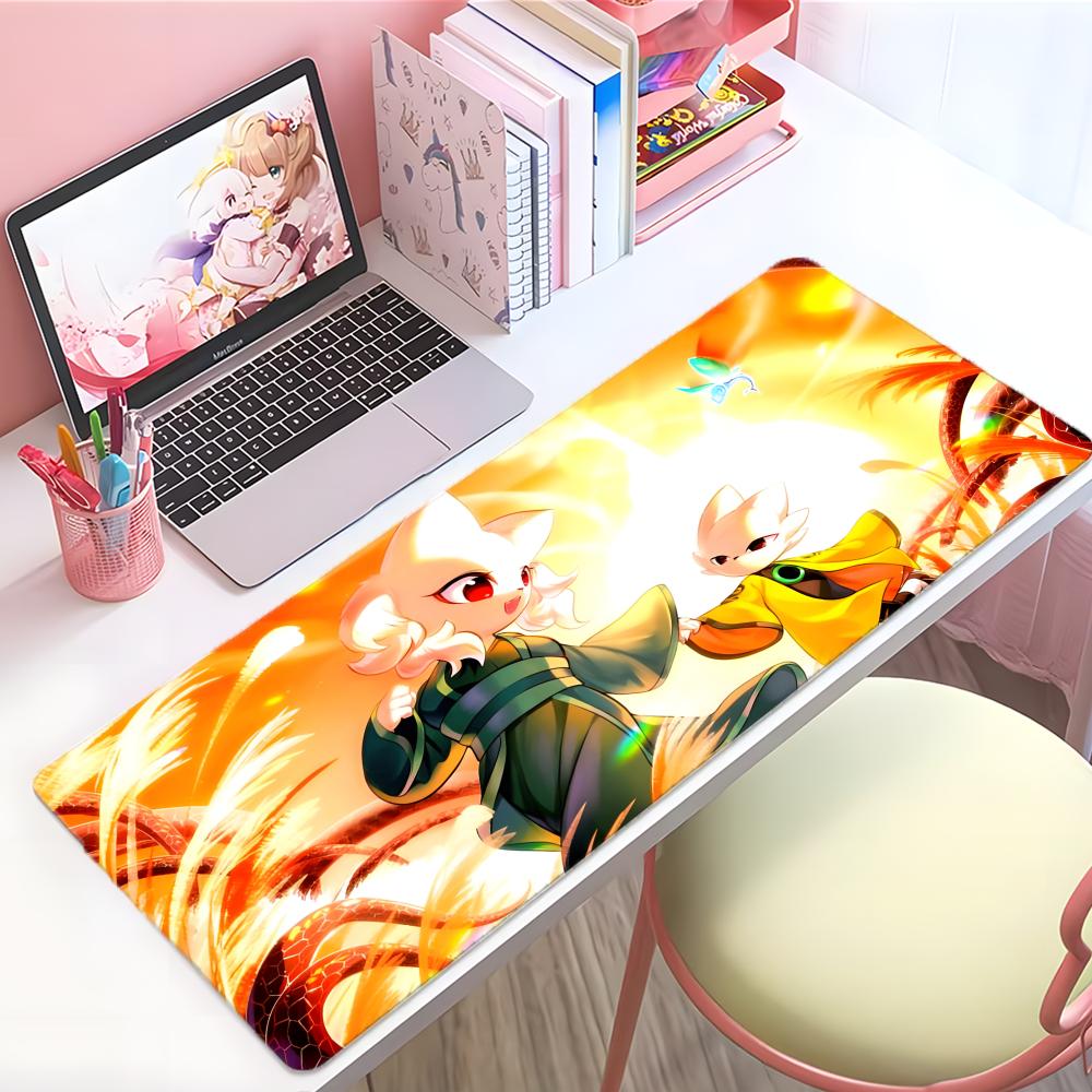 Game Mystical Nnine Sols Mouse Pad Large Thick Desk Pad Stitched Edges Gaming Mouse Mat For Pc