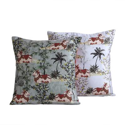 Чехол для подушки KOKO MAISON INC Happy Cow Polystain (Упаковка из 2 шт.) | Закрытие клапаном | Цифровая печать