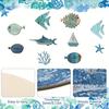 10Pcs/Set Fish Wall Decoration Coastal Style Wooden Fish Beach Theme Wall Art Fish Ornament for Walls Doors Bedrooms Living Rooms