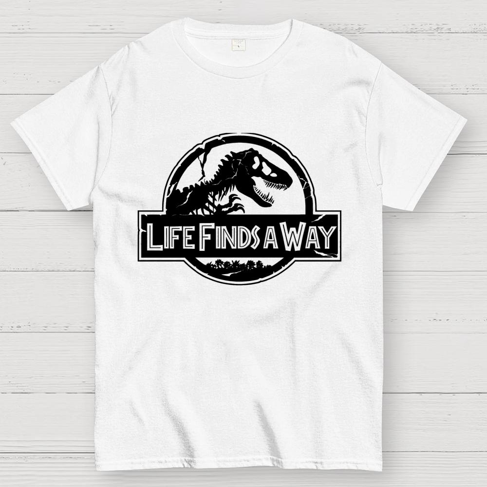 Life Finds A Way Unisex 100% Cotton Summer Casual Cool Loose T-Shirt