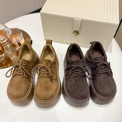 Маленькие кожаные туфли женские британские французские универсальные японские туфли на толстой подошве с увеличенной высотой из мягкой кожи одинарные туфли