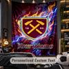TapestryWest Ham United FC Custom Name Text Personalized Wall Hanging Tapestry Home Wall Decor