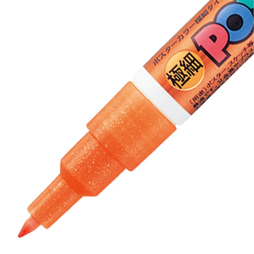 Ручка Mitsubishi Pencil Posca с очень тонким наконечником 7 PC1ML7C на водной основе с блестками, точечная, цветная,