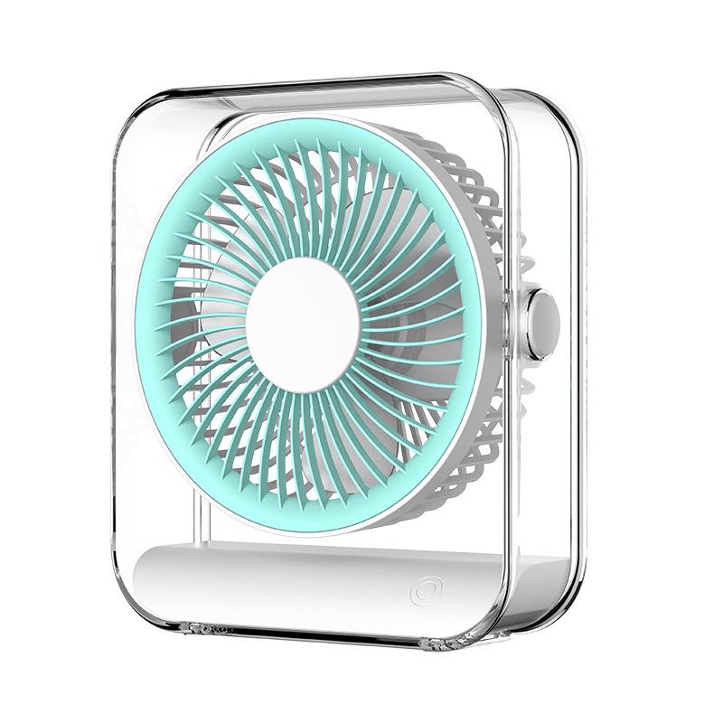 USB Rechargeable Circulating Fan with Light for Home, Office, Dorm, and Outdoor Camping