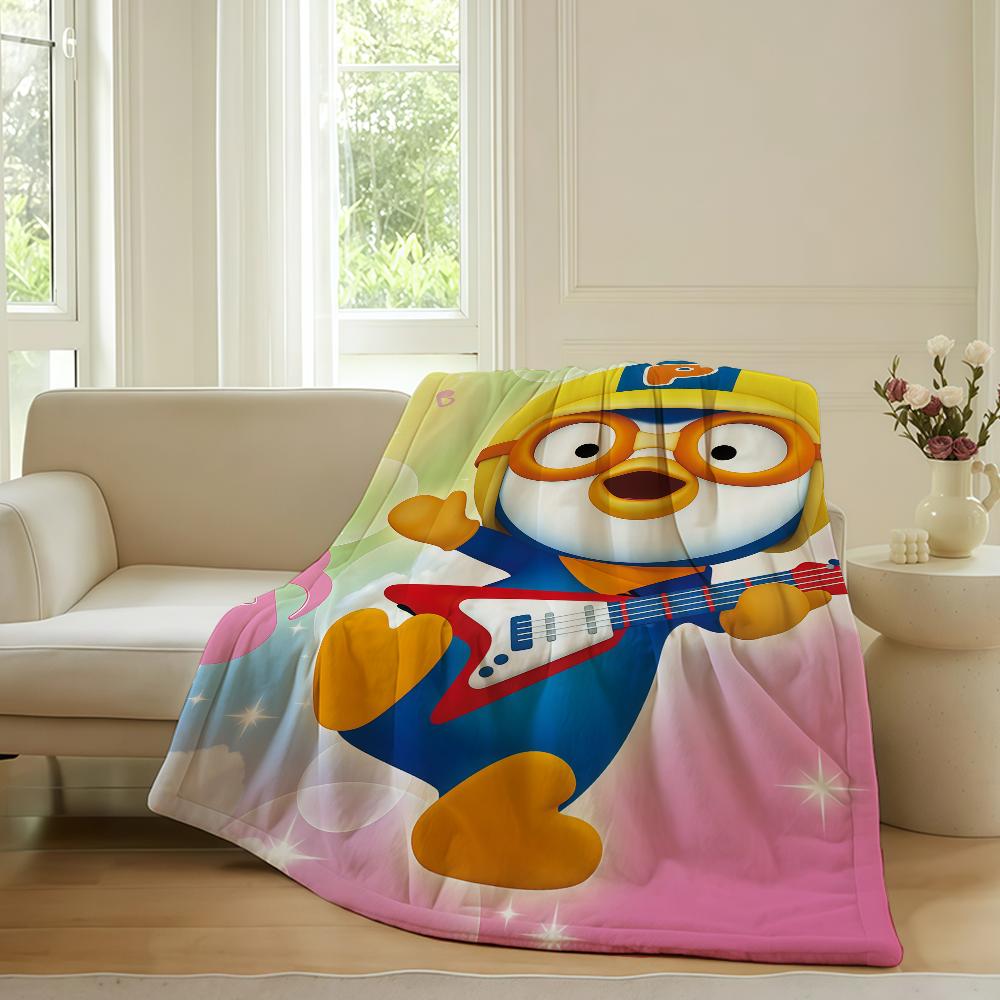 Cartoon cute P Po r roro Blanket For Sofa Office Bed Plane Travel Sleep Read Relax Camping Soft And Warm
