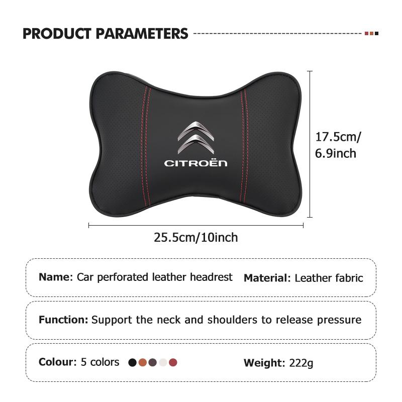 AQE3 Car Headrest Waist Rest Neck Support Seat Lumbar Cushion Pillow For Citroen C5 C1 C2 C6 C4L DS3 DS4 DS5 C-Elysee Grand Berlingo