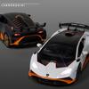 1:24-масштабная литая под давлением модель автомобиля из сплава для Lambo Huracan STO 2021, модель автомобиля с откатным механизмом, игрушечные автомобили со светом и звуком для коллекции для детей и взрослых