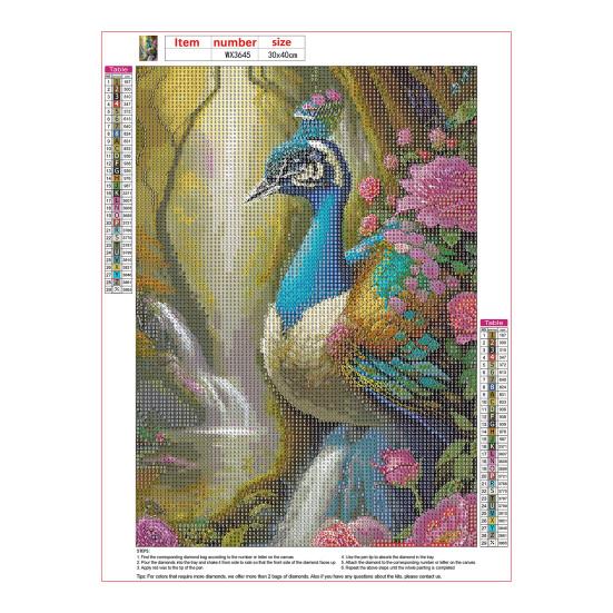 DIY алмазный художественный набор павлиний узор яркий цвет уменьшить стресс повысить уверенность квадратный круглый мозаичный комплект домашний декор