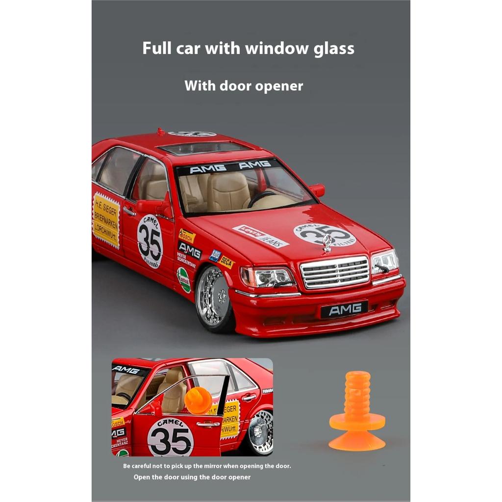 1/24 Mercedes Benz S W140 320SEL Модифицированная версия Сплав Литая модель автомобиля Украшение для компьютерного стола Подарок на день рождения для друга