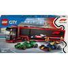 LEGO Городской грузовик F1 с болидами RB20 и AMR24 F1