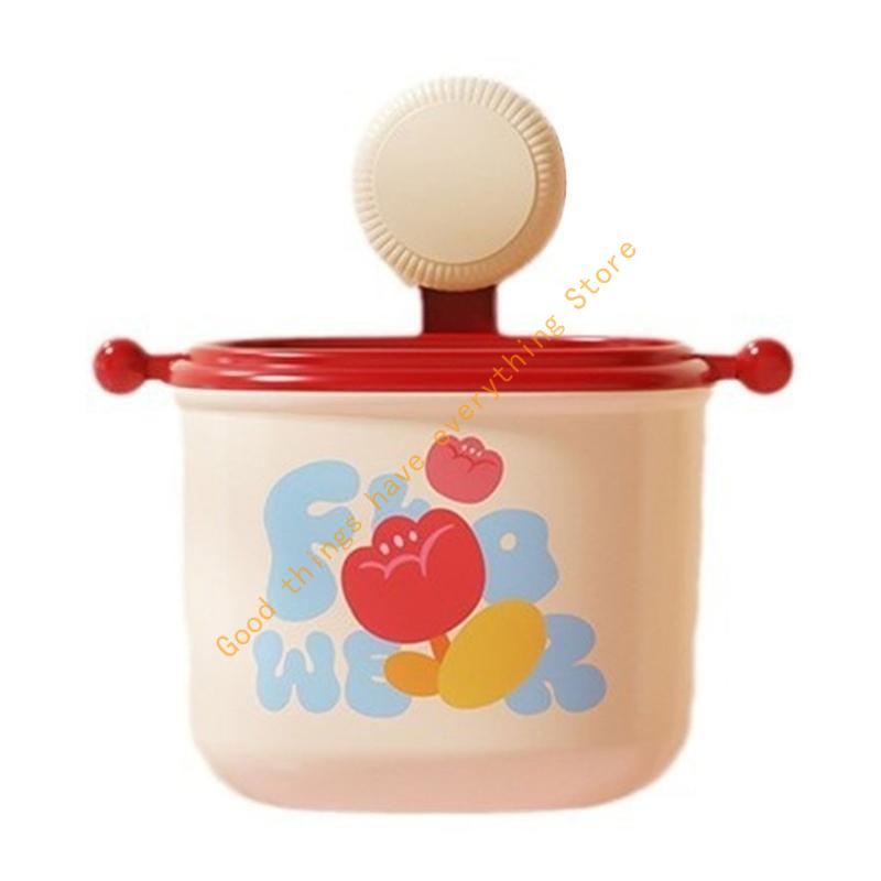 Portable Trash Can with Suction Cup Wall Hanging Rubbish Bin Waste Basket for Office Living Room and Bedroom Organizers 55KF