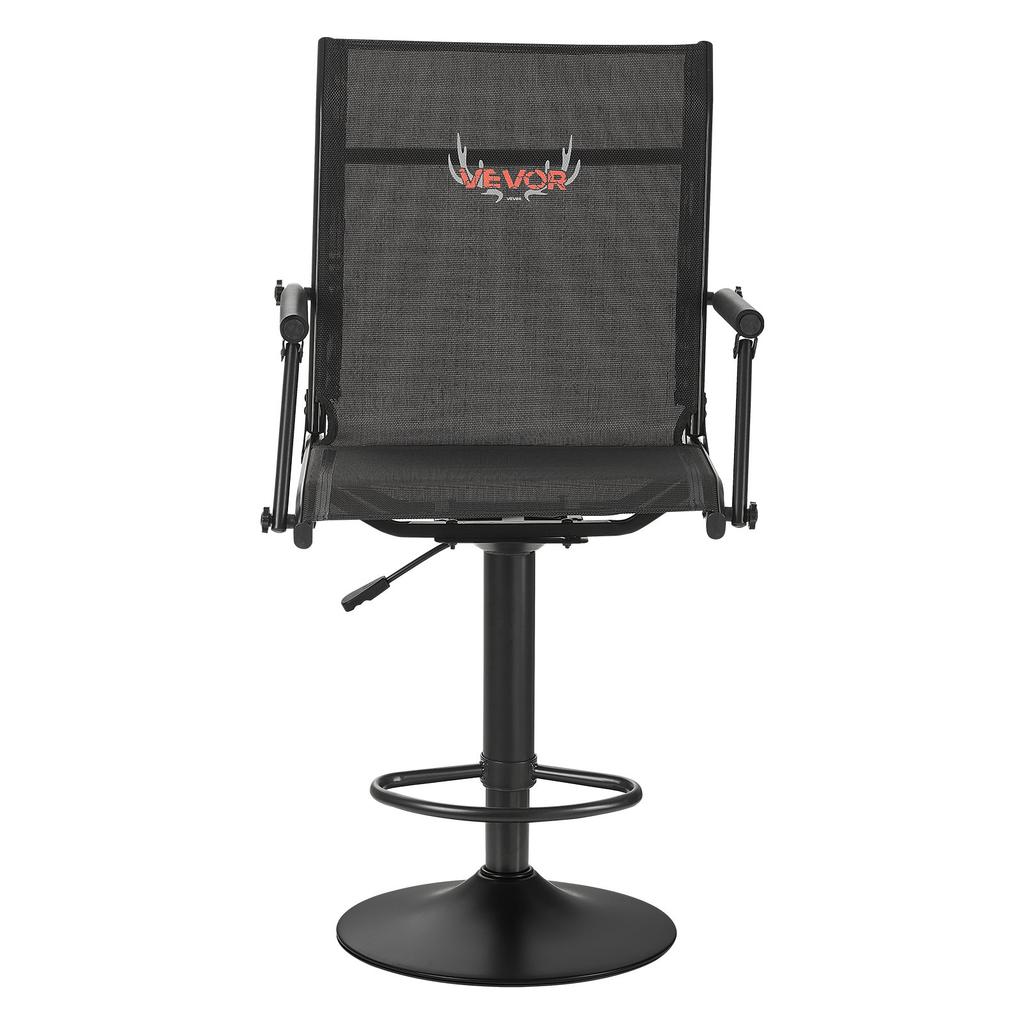 VEVOR Hunting Chair, 360 degrees Silent Swivel, Lightweight Blind Chair, Heavy-Duty Steel Frame Ground Stool Seat, with Padded Armrests