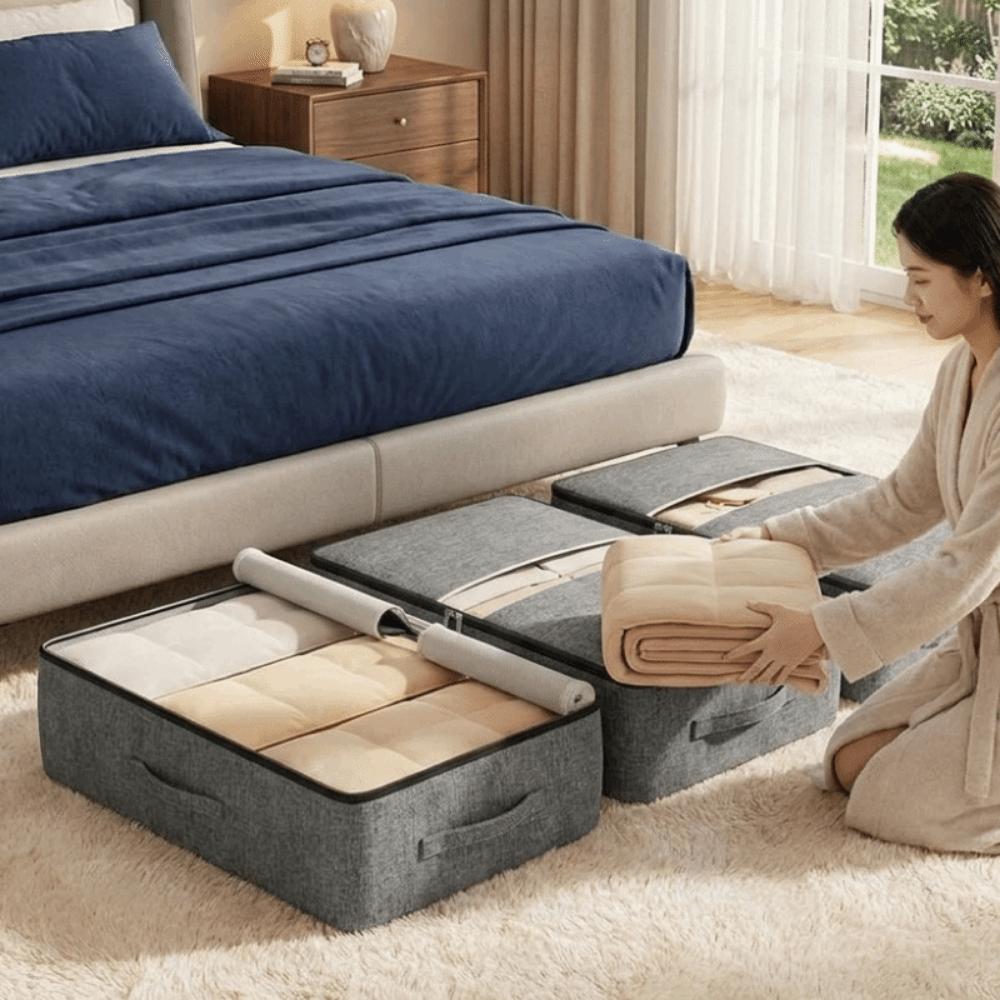 Large Capacity Under Bed Storage Bag Non-woven Fabric Quilt Storage Bag for Storing