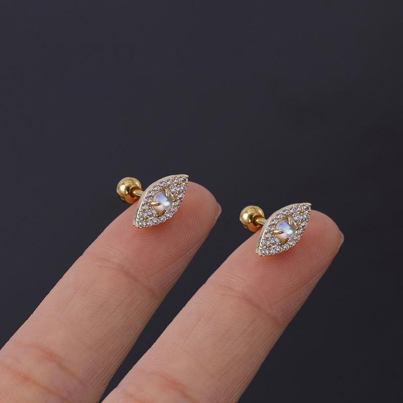 Нержавеющая сталь 316L, пирсинг, губная серьга с цирконием, серьги-гвоздики для козелка, губы, змеиного глаза, крест, спираль, раковина, хрящ, украшения для тела