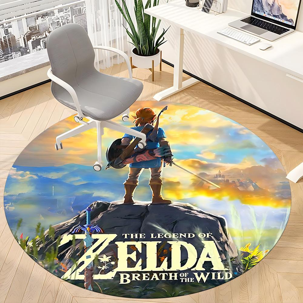 1 шт. Круглый ковер Legend Zelda для офиса, спальни, гостиной, домашний декор, декор комнаты, Offic a1016221