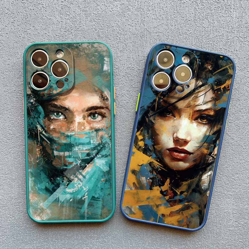 Акварельный портрет Чехол для телефона iPhone 15 14 13 12 Mini 11 Pro Max SE2 15 14 7 8 Plus XS X XR Ударопрочные чехлы