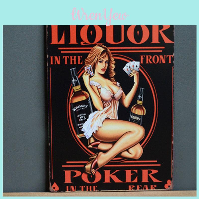 Элегантная Сексуальная Леди Металлический Плакат Pin Up Girl Оловянный Знак Для Ретро-Бара Декор