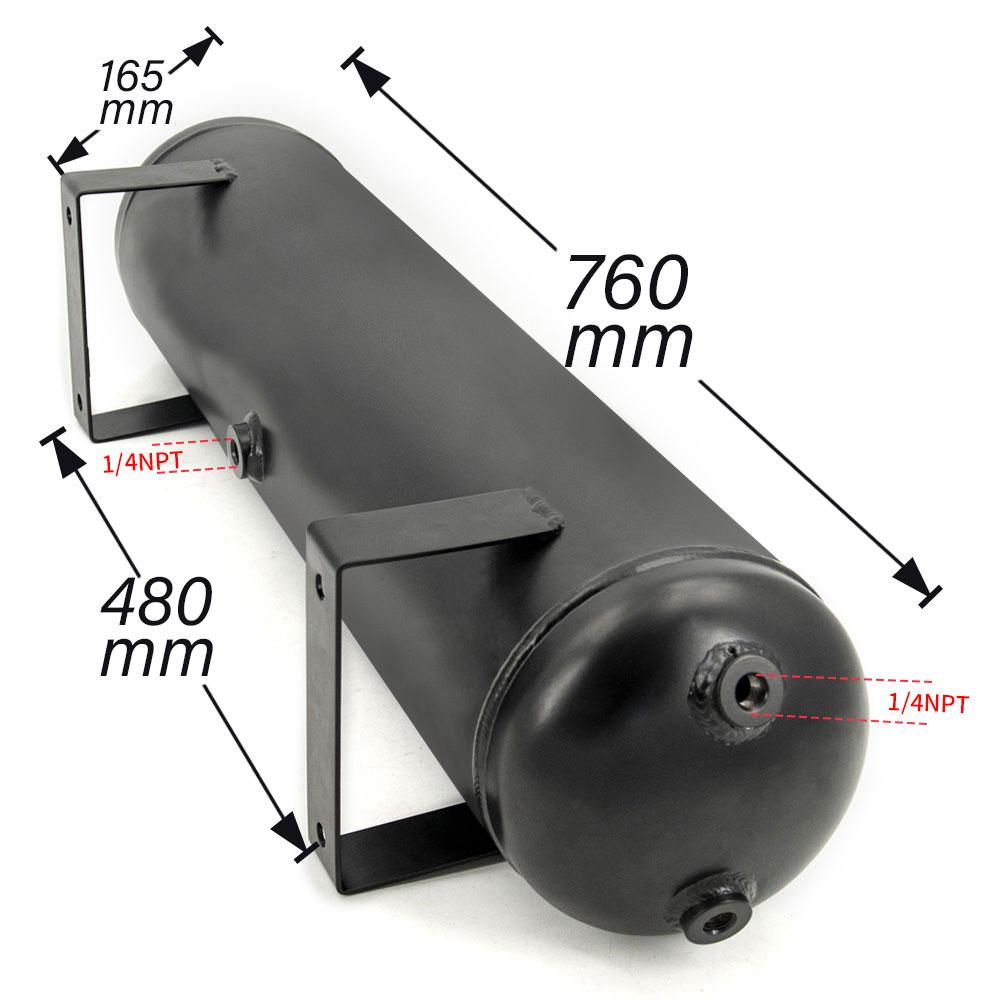 3/4/5 Gallon Aluminum Air Cylinder Air Tank Pneumatic Air Suspension System Tunning Vehicle Parts 1/4 NPT Holes