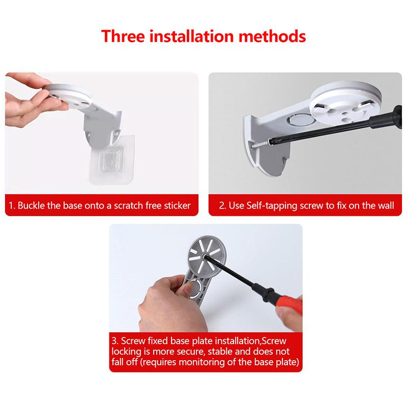1 комплект кронштейна для камеры, настенный держатель для камеры наблюдения без гвоздей с винтом на клеевом основании