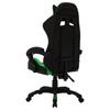 Gaming Chair with RGB LED Lights Green and Black Faux Leather