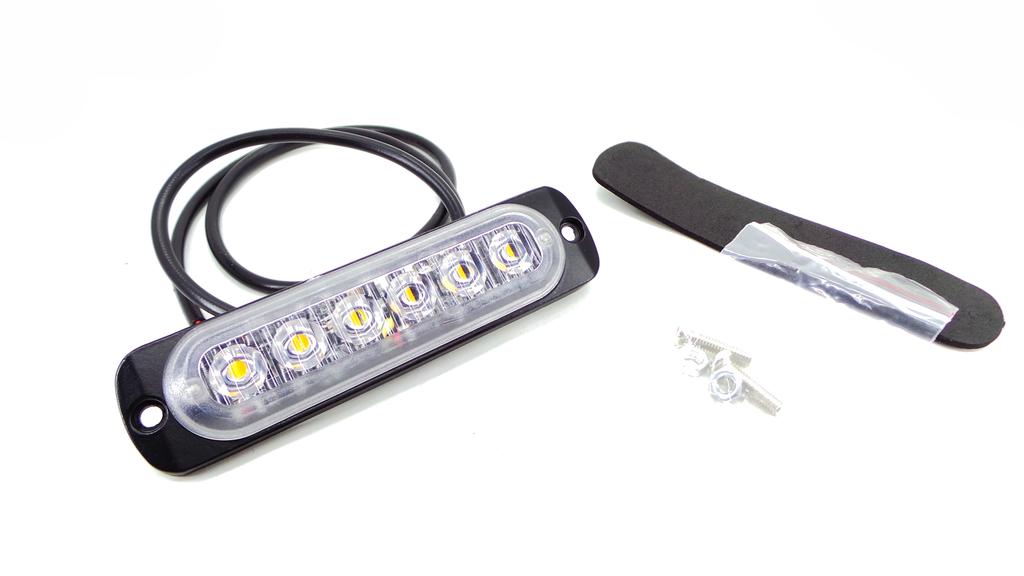 Габаритный стробоскоп 6 LED 12В-24В, оранжевый Внедорожный