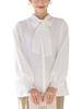 2WAY Wearable Blouse with Long Sleeve Body M Off [ANGELIEBE] Women's Bowtie, Top, Loose, Beautiful, Covering, Office,