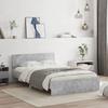 VidaXL Bed Frame with Headboard Concrete Grey 135x190 Cm 3207507