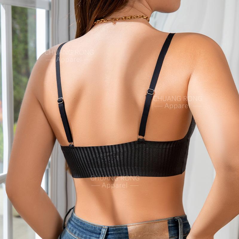 European and American thin steel-free ultra-thin underwear, sexy and seamless, breathable, large breasts, small gathering, beautiful back,