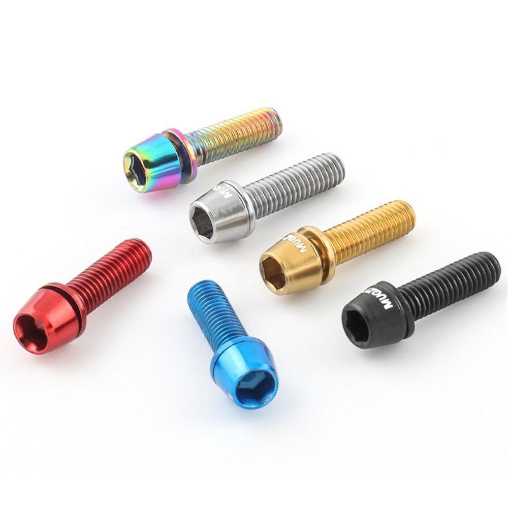 6pcs/set Titanium-plated Bike Handle in Bolts M5 * 17MM Bicycle Stem Screw Mountain Bike