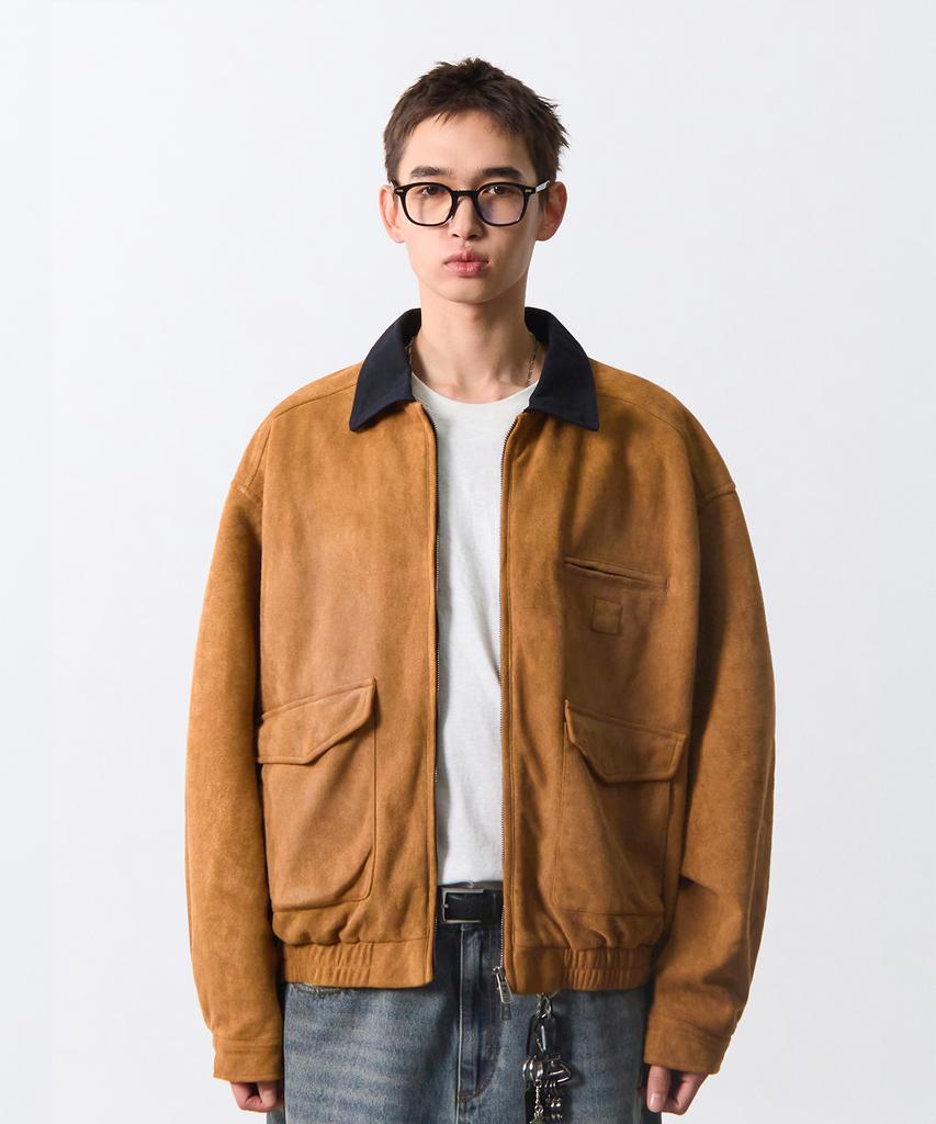 Куртка Dimitri Black 2Way Fade Wash из замши Детройт_Коричневый