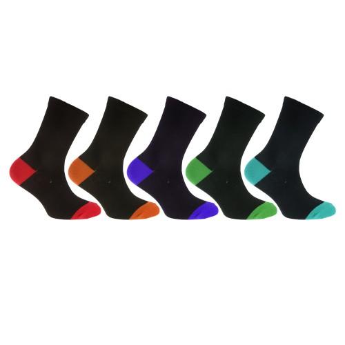 Street Essentials Childrens Boys Contrast Heel And Toe Socks (Pack Of 5)