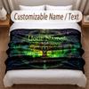Tree of Life Theme Soft Blanket Personalized Custom Name Text Print Warm Blanket Home Sofa Bedroom Decor