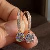 Серьги-подвески Huitan Trendy Rose Gold Color для женщин с круглым кубическим цирконием, роскошные свадебные серьги для невесты, модные ювелирные изделия