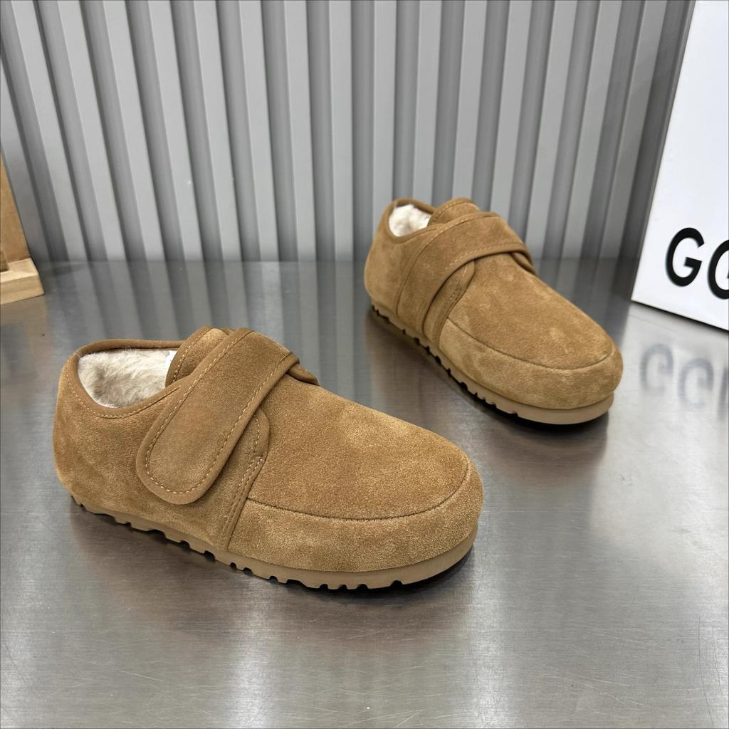 Туфли на плоской подошве из меха и замши, женские туфли на платформе, плюшевые туфли из хлопка, зимняя мода 2025 года, повседневная теплая обувь, удобные туфли для ходьбы, женские туфли