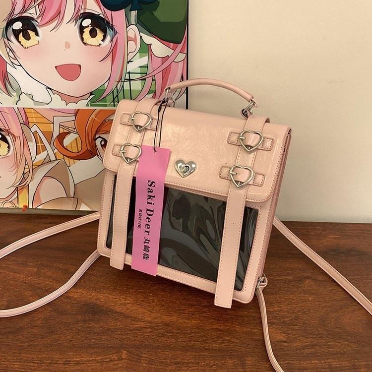 Style Solid Japanese Color Backpack Outdoor Large Capacity Transparent Itabag