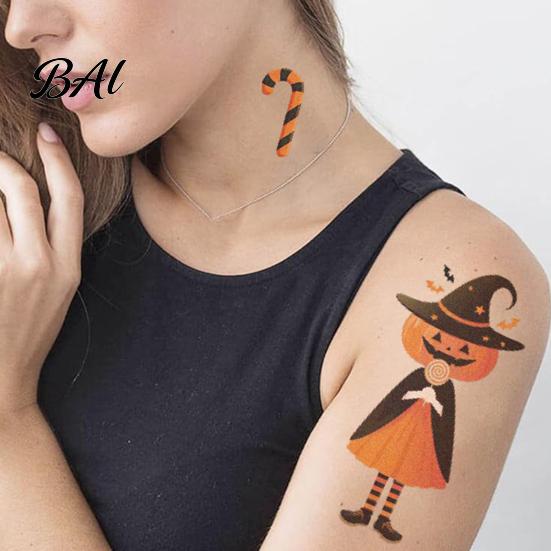 Quick Transfer Skin Art 10 Sheets Halloween Temporary Tattoos for Kids, Fake Tattoo Body Stickers, Waterproof Water Based Glue Face Makeup Supplies