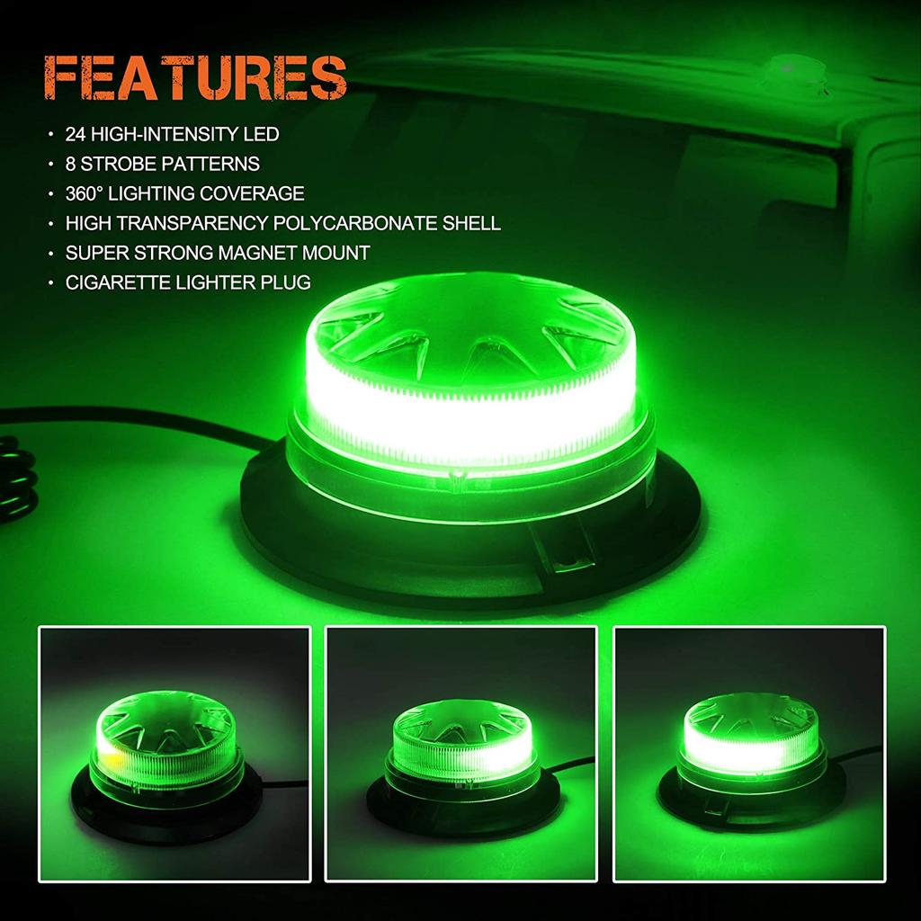 Magnetic Base LED Blue Emergency Strobe Light Car Police Roof Flashing Hazard Warning Light 12V/24V Vehicle Safety Beacon Lamp