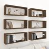VidaXL Cube Wall Shelves 6 Pcs Brown Oak 60x15x23 Cm Wood 815932
