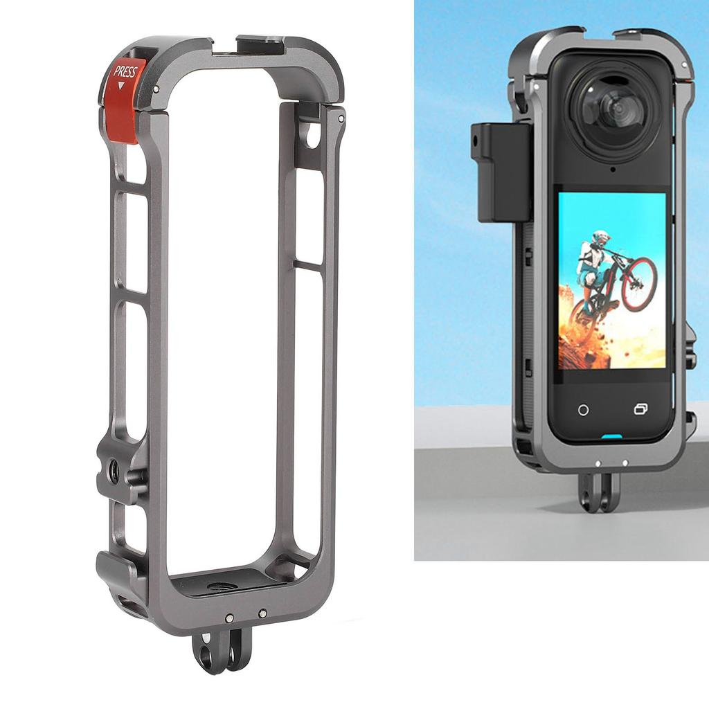 Aluminum Camera Cage for X4 Protective Case with Silicone Lens Cover Rig Housing Frame with 1/4 Scre