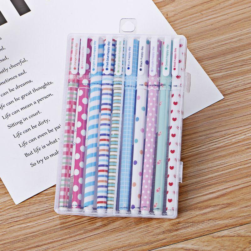1 коробка / 10 штук красочных цветных гелевых ручек с изображением животных, звезд, звезд, маркеров для текста, цветочных канцелярских принадлежностей для офиса и школы, подарок с коробкой